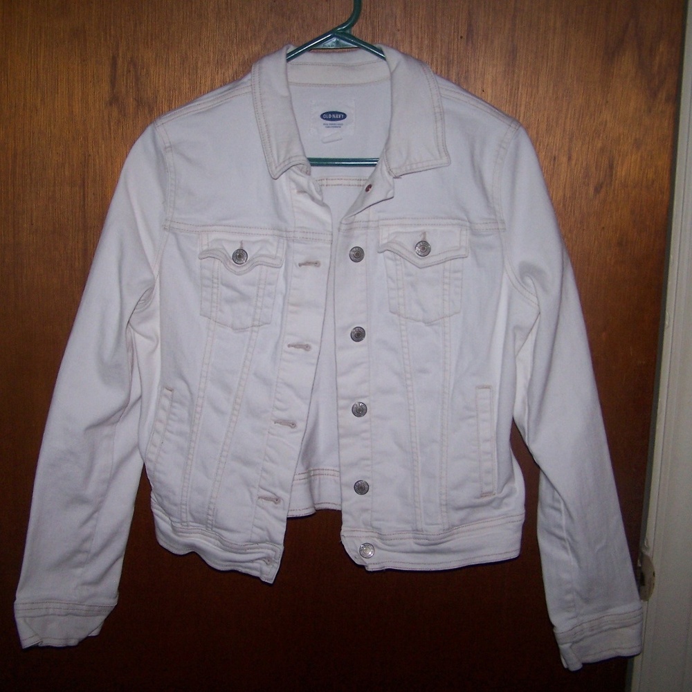 Old Navy Sz M Off White Jean Jacket